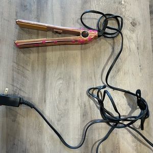 Ultra Chi Hair straightener rose gold pink polka dots